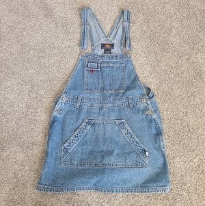 VTG 90s Route 66 Denim Mini Skort Overall Dress Size L